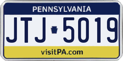 PA license plate JTJ5019