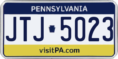 PA license plate JTJ5023
