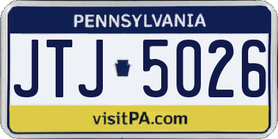 PA license plate JTJ5026