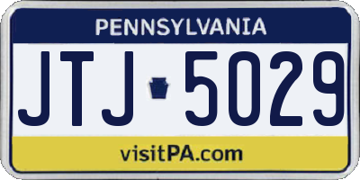 PA license plate JTJ5029