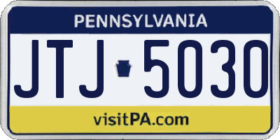 PA license plate JTJ5030