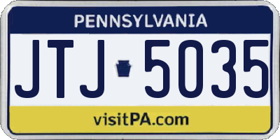 PA license plate JTJ5035