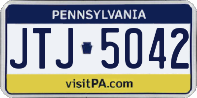 PA license plate JTJ5042