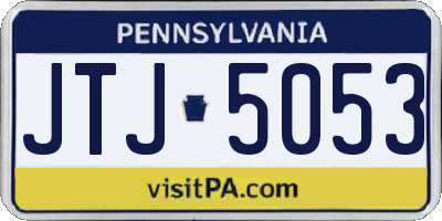 PA license plate JTJ5053