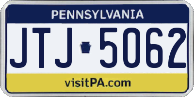 PA license plate JTJ5062