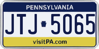 PA license plate JTJ5065
