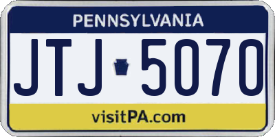 PA license plate JTJ5070