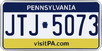 PA license plate JTJ5073