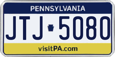 PA license plate JTJ5080