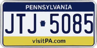 PA license plate JTJ5085
