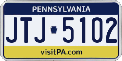 PA license plate JTJ5102