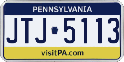 PA license plate JTJ5113