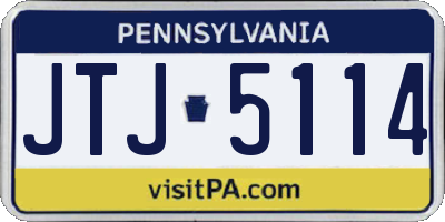 PA license plate JTJ5114