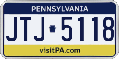 PA license plate JTJ5118