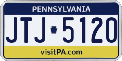 PA license plate JTJ5120