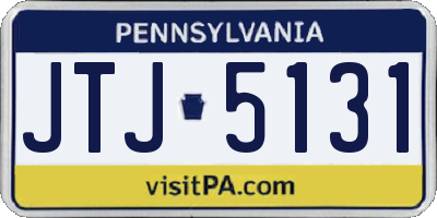 PA license plate JTJ5131