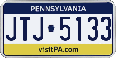 PA license plate JTJ5133
