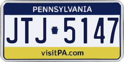 PA license plate JTJ5147