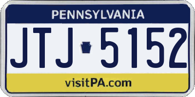 PA license plate JTJ5152