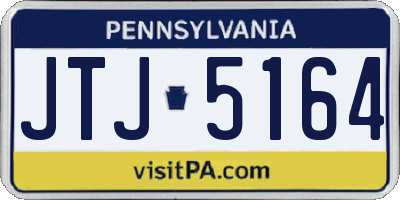 PA license plate JTJ5164