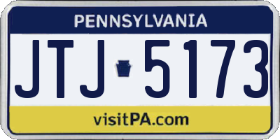 PA license plate JTJ5173