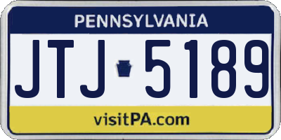 PA license plate JTJ5189