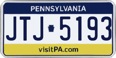 PA license plate JTJ5193