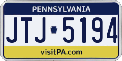 PA license plate JTJ5194