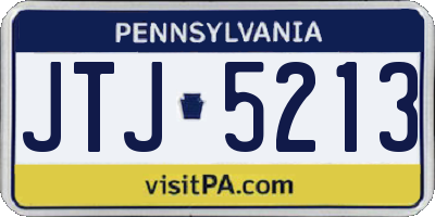 PA license plate JTJ5213