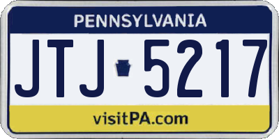 PA license plate JTJ5217