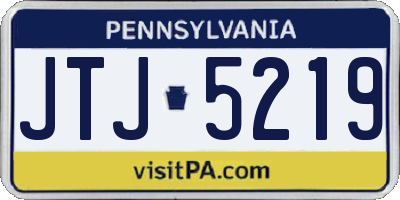 PA license plate JTJ5219