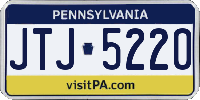 PA license plate JTJ5220