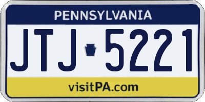 PA license plate JTJ5221