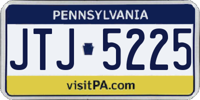 PA license plate JTJ5225