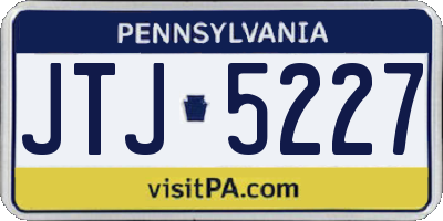 PA license plate JTJ5227