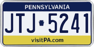 PA license plate JTJ5241