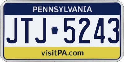 PA license plate JTJ5243