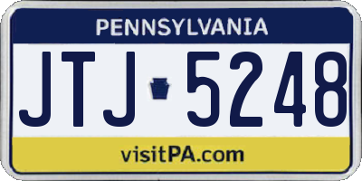 PA license plate JTJ5248