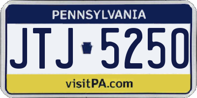 PA license plate JTJ5250