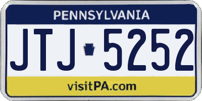 PA license plate JTJ5252