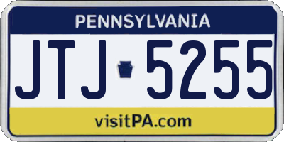 PA license plate JTJ5255