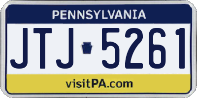 PA license plate JTJ5261