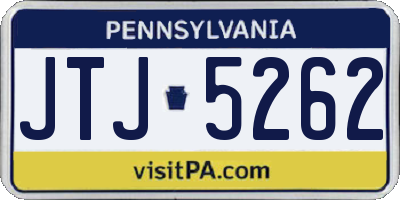 PA license plate JTJ5262