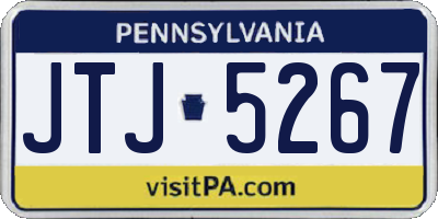 PA license plate JTJ5267