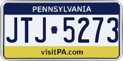 PA license plate JTJ5273
