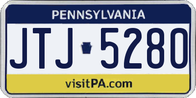 PA license plate JTJ5280