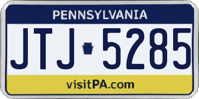 PA license plate JTJ5285