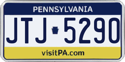 PA license plate JTJ5290