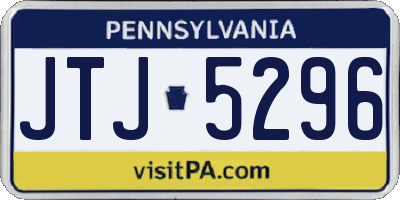 PA license plate JTJ5296