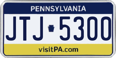 PA license plate JTJ5300